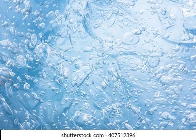 Bubble Abstract Blue Water Gel Texture.