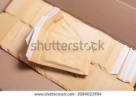 Lot of bubble envelopes for postal shipping