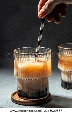 bubble milk tea. vertical image. top view. place for text.