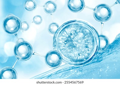 bubble molecule background for cosmetic product