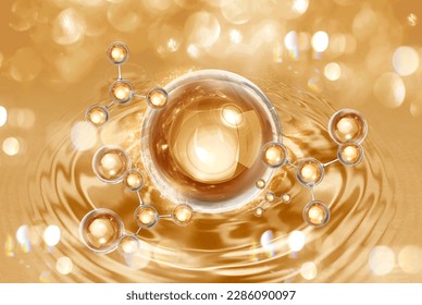 bubble and molecule background for cosmetics product - Shutterstock ID 2286090097