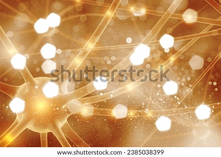 bubble and molecule yellow background for cosmetics product
