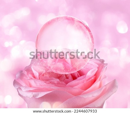 bubble and roses background for cosmetic product