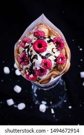 Bubble Waffle With Vanilla Ice Cream