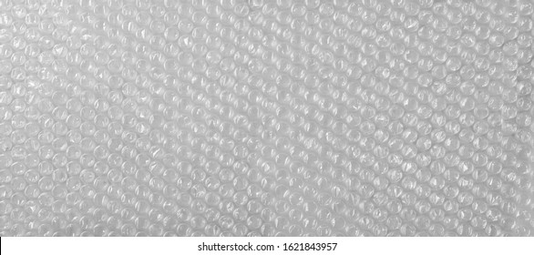 Bubble Wrap Protective Packaging On White Background And Texture