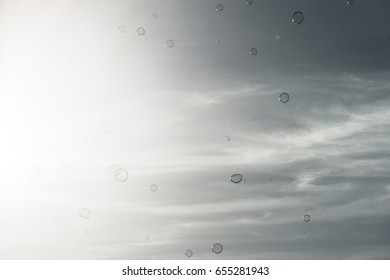 Bubbles floating in the sky.