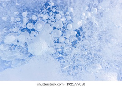 Bubbles Frozen In An Ice Slab On Lake Huron