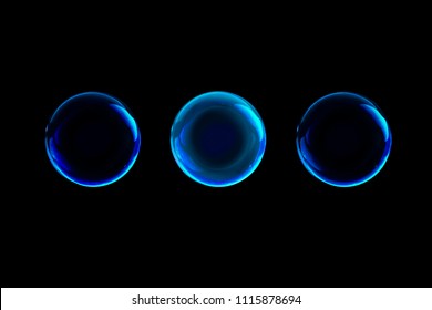 BUBBLES ISOLATED ON BLACK BACKGROUND