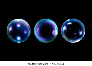 BUBBLES ISOLATED ON BLACK BACKGROUND - Shutterstock ID 1785510161