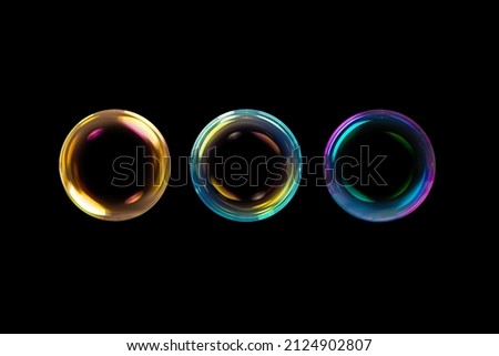 BUBBLES ISOLATED ON BLACK BACKGROUND