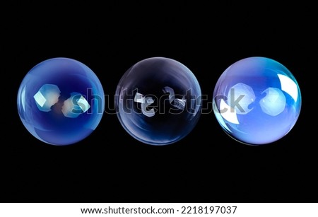 BUBBLES ISOLATED ON BLACK BACKGROUND