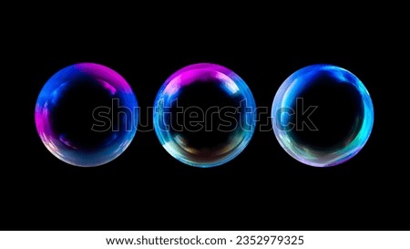 BUBBLES ISOLATED ON BLACK BACKGROUND