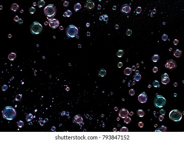 Bubbles on black background