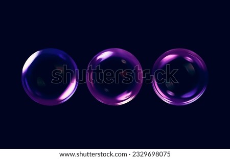 BUBBLES ON BLACK BACKGROUND, GLOWING SPHERES DESIGN, SOAPY BACKDROP