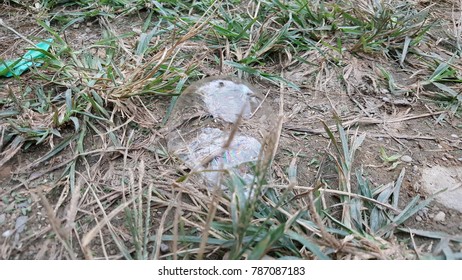 Bubbles on grass background