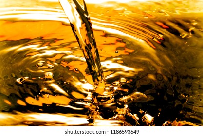 Bubbles in Water Oil beer gold Beautiful abstract background