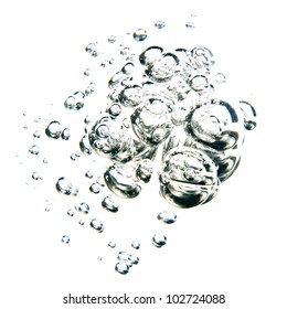 Bubbles Of Water Over White Background