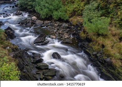 The bubbling Ketchikan Creek with a long exposure to create blurred motion to the water, close the famous Creek Street in Ketchikan