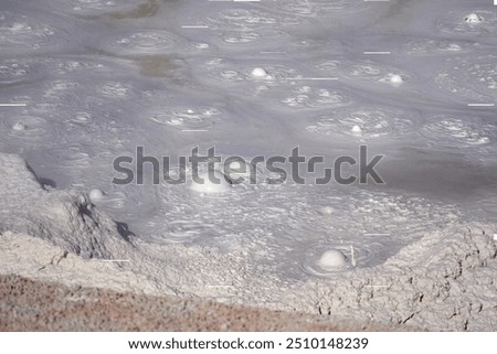 Bubbling mud in a mudpot in Yellowstone