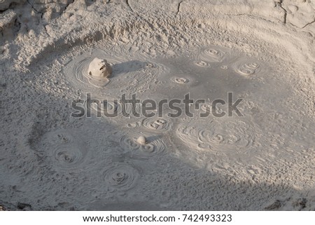 A bubbling mudpot  
