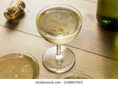 Bubbly Champagne Wine In A Coupe Glass Ready To Drink