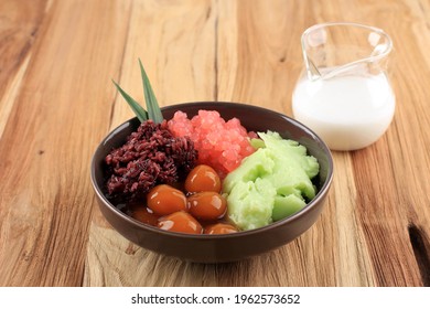 Bubur Campur Madura or Maduranese Mix Porridge, with Various Ingredient. Popular in Indonesia during Fasting or Lebaran for Takjil Breakfasting.