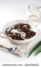 Bubur Tepung Garut Or Kerut Is Arrowroot Flour Porridge With Coconut Milk.