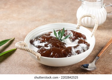 Bubur Tepung Garut Or Kerut Is Arrowroot Flour Porridge With Coconut Milk.