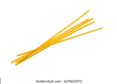 Bucatini or perciatelli - thick spaghetti-like pasta with a hole running through the center isolated on white - Powered by Shutterstock