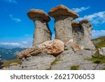 Bucegi sphinx in Bucegi mountains in Romania