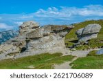 Bucegi sphinx in Bucegi mountains in Romania