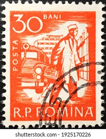 Bucharest, Circa 1960: Used Romanian Stamp From The Daily Life Series. Doctor.