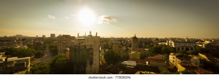 Bucharest city aerial view in summer 