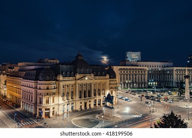 Bucharest Cityscape At Night.