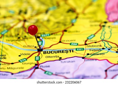 Bucharest Pinned On A Map Of Europe 