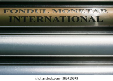 Bucharest, Romania, August 11, 2009: FMI ( IMF - International Monetary Fund) Logo. 