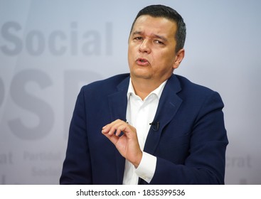 Bucharest, Romania - August 30, 2020: Sorin Grindeanu First Vice President Of PSD, Answer To The Press During A Press Conference, In Bucharest.