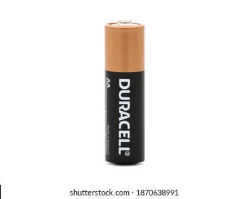 BUCHAREST, ROMANIA - DECEMBER 08, 2020. Duracell battery isolated on white - Shutterstock ID 1870638991