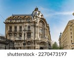 Bucharest, Romania. Historic National Library building Calea Victoriei