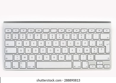 BUCHAREST, ROMANIA - JAN 7, 2015 Close Up Of The Typical Mac Keyboard Of An Apple Wireless Computer