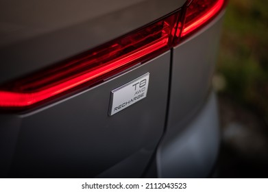 Bucharest, Romania - January 14 2022: Volvo XC60 T8 Recharge Badge