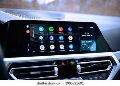 Bucharest, Romania - January 19 2021: 2021 BMW M440i XDrive Android Auto