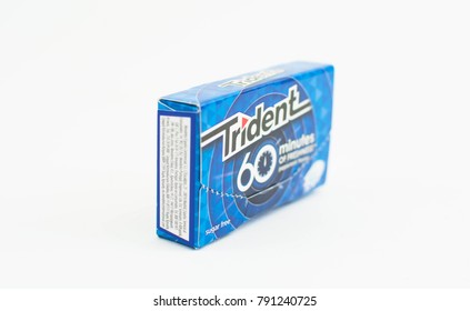 Bucharest, Romania - January 7th 2018: Trident Gum Pack On Isolated Background