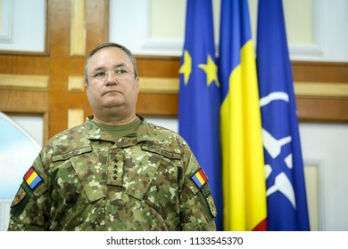 BUCHAREST, ROMANIA - JULY 13: General Nicolae Ciuca, Chief Of The Romanian General Staff, Takes Part At A Press Briefing, On July 13.