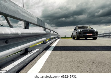 BUCHAREST, ROMANIA: July 4, 2017 - Porsche Macan S on track.