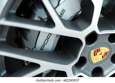 BUCHAREST, ROMANIA: July 4, 2017 - Porsche Macan S wheel.