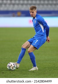 Bucharest, Romania - March 25, 2022: Oliver Antman during the international friendly match between the Under 21 Romania National Team and the Under 21 Finland National Team.