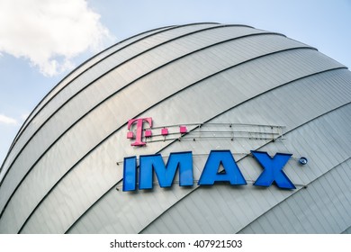 BUCHAREST, ROMANIA - MAY 12, 2015: IMAX Is A Motion Picture Film Format And A Set Of Cinema Projection Standards Created By Canadian Company IMAX Corporation.