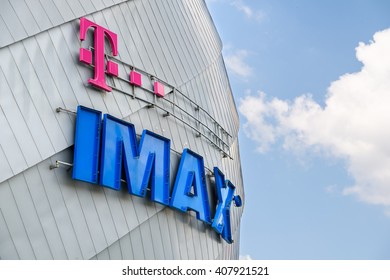 BUCHAREST, ROMANIA - MAY 12, 2015: IMAX Is A Motion Picture Film Format And A Set Of Cinema Projection Standards Created By Canadian Company IMAX Corporation.