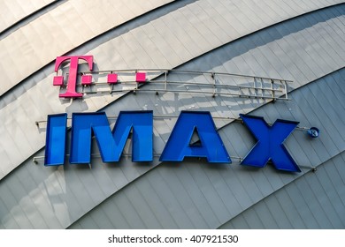 BUCHAREST, ROMANIA - MAY 12, 2015: IMAX Is A Motion Picture Film Format And A Set Of Cinema Projection Standards Created By Canadian Company IMAX Corporation.